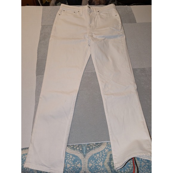 Madewell Denim - Madewell The High-Rise Slim Boyjean White Stretch Denim Jeans Women's Size 27